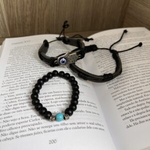 Trio Pulseiras Masculina Olho Grego