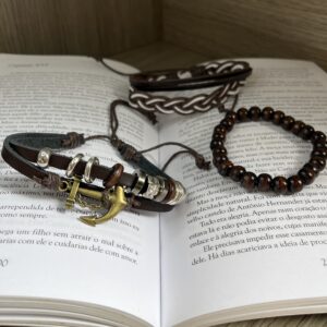 Trio Pulseiras Masculina Ancora