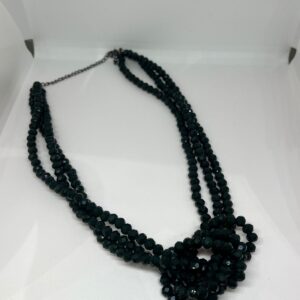 Colar Triplo Cristal Com Nó Verde Escuro