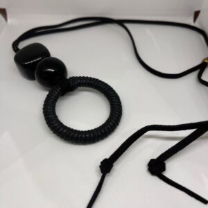 Cordao Com Pingente Redondo Preto