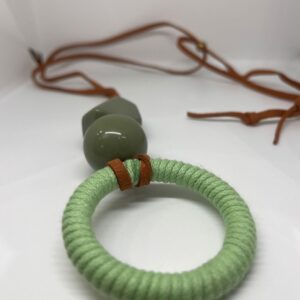 Cordao Com Pingente Redondo Verde