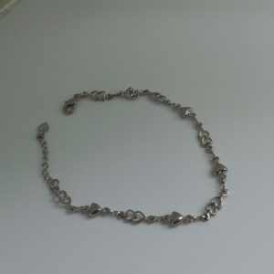 Pulseira 2 Corações Vazados para Um Cheio