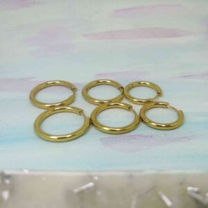 Brinco Trio de Argolas em Aço Dourado