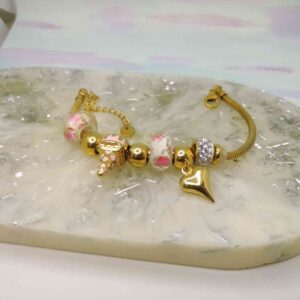 Pulseira de Aço Berloques Variados